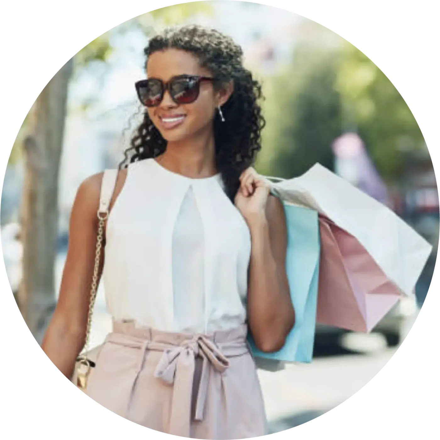 Happy shopper with bags