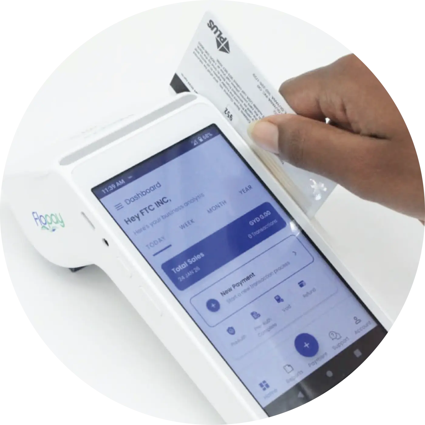 FloPay POS terminal in use